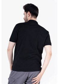 Resim Polo Yaka T-shirt Siyah 
