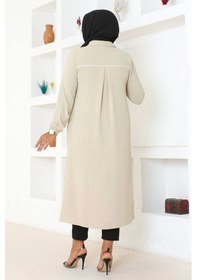 Resim Arma Ve Biye Detaylı Ara Boy Kap - Krem / K0103 Krem 