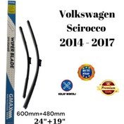 Resim Volkswagen Scirocco 2014 2015 2016 2017 Uyumlu 24"+19" Araca Özel Ön Cam Silecek Süpürgesi Takımı 600+480mm 