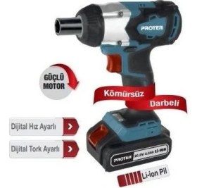Resim Proter Pst 460 Ws Kömürsüz Darbeli Şarjlı Somun Sıkma 20 V 4.0 Ah 