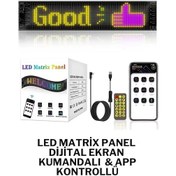 Resim Led Matrix Panel Cama Yapışan Telefon Kontrollü Led Ekran Panel 16x96 - 192mm-898mm 