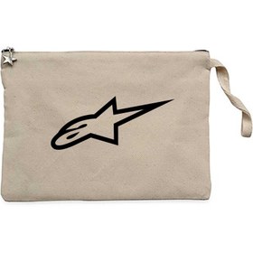 Resim Alpinestars Black Logo Krem Clutch Astarlı Cüzdan / El Çantası - Krem 