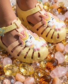 Resim Mini Melissa Possession Unicorn Sarı Kız Bebek & Çocuk Sandaleti | 22-30 Numara | Melflex® Vegan | İkonik Kokulu - 25/26 