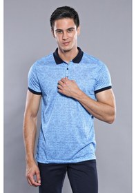 Resim Çiçek Desenli Turkuaz Polo Yaka T-shirt Wessi Turkuaz 