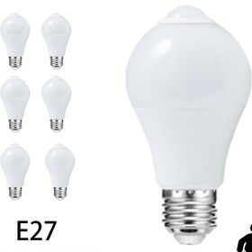 Resim PIBAOGU 6 adet 6/9/12W Otomatik Sensörlü Ampuller, E27 Edison İç Mekan Gece Lambaları, 175V-265V AC, Hareket Sensörü, Şafakdan Şafağa, Kolay Kurulum, Beyaz, İç Mekan Balkon Okuma Odası için, Ampul Değiştirme, Aydınlatma Aksesuarları 