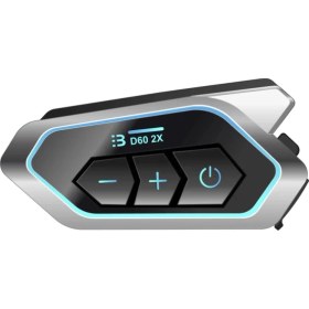 Resim D60 2x Motosiklet Kask Kulaklığı Bluetooth Intercom Rgb Işıklı 2 Intercom Bağlantılı 