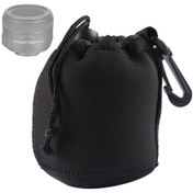 Resim Sones Neopren Slr Kamera Lensi Taşıma Çantası Karabinalı Kese Çantası, Boyut: 8x10cm Siyah 