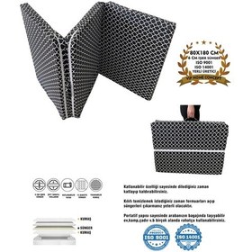 Resim Katlanır Yatak Yer Yatağı Sünger Yatak Taşınabilen Tek Kişilik 80x180 Kara Çatı 6 Cm 