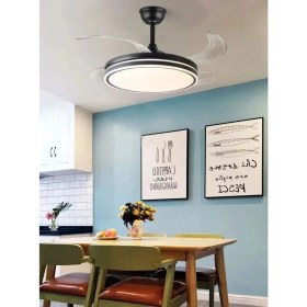 Resim END Tavan Vantilatörü Aydınlatmalı Gizli Pervaneli Kumandalı Açılır-Kapanır Kanat 3 Işık Rengi 