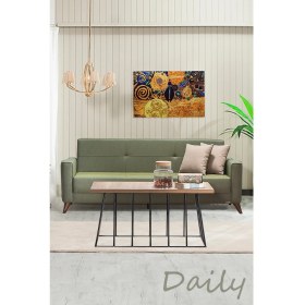 Resim Mobetto Daily Üçlü Kanepe Salon Oturma Odası Koltuk Yataklı/sandıklı - Yeşil 