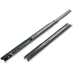 Resim Çift Açılır 45 Mm Teleskopik Bilyeli Çekmece Rayı 45 Cm 