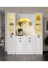 Resim Guneystore Armoni Black Maxi Kahve Köşesi Komple Mdf Beyaz 