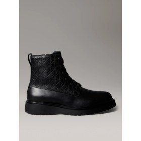 Resim Calvin Klein Siyah Erkek Bot Combat Ess Lace Up Zıp Boot Aop 