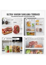 Resim Ultra Vakum Gıda Saklama Torbası Dayanıklı, Derin Dondurucu Uyumlu 20x30 Cm 100 Adet 