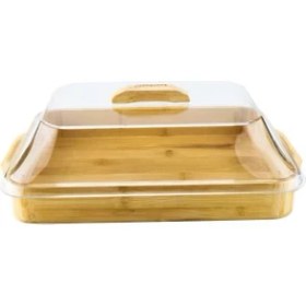 Resim Bambum Modica - Akrilik Kapaklı Bambu Kek Fanusu Dikdörtgen Küçük 
