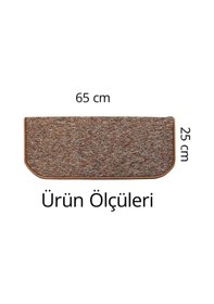 Resim Kare Bukle Halıdan Alınlıklı Basamak Ve Merdiven Paspası 16'lı - Kahve Null 