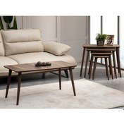 Resim Vovvahome Vega 4lü Mdf Ahşap Zigon Sehpa Ve Orta Sehpa - Ceviz 