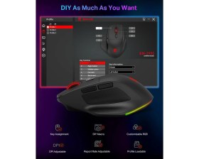 Resim Büyük Eller Için Redragon Büyük Kablosuz Oyun Faresi, Tri-Modlar Kablolu Şarj Edilebilir Ergo Rgb Fareşi, 2 Yan Düğmeli, 6 Arka Aydınlatmalı Mod, Programlanabilir Makro Oyuncu Faresi 