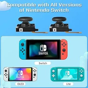 Resim TMR Hall Joystick, Nintendo Switch/OLED/Lite Joy-Con için, Sıfır Sürüklenme Salonu Efektli Joystick Değiştirme, Anahtar Kontrol Cihazı için Tünel Manyetik Direnç Thumbsticks Alet Seti (1 Çift) 