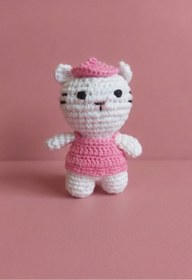 Resim perasse Pembe kedicik amigurumi 7 cm 