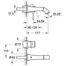 Resim Grohe Grandera İki Delikli Duvardan Lavabo Bataryası 19929000 