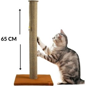 Resim 65 Cm Büyük Kedi Tırmalam Tahtası Catnipli Uzun Tırmalama Tahtası Turuncu 