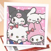 Resim Sanrio için for hello kitty 5D Elmas Boyama Kiti - Kızlar için Sevimli Anime Tarzı Yuvarlak Akrilik Elmaslar, Tam Matkap DIY Masaüstü Dekoru, for hello kitty için, for Kuromi için ve for my melody için, Gençlerin Odası veya El Sanatları Projesi için Mükemmel, El Sanatları Kiti | Oyuncu Tasarım | Detaylı El Sanatları, Elmas Boyama Aksesuarları 
