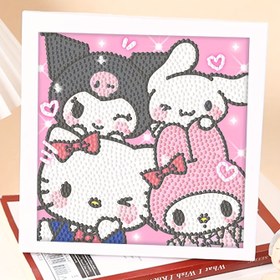 Resim Sanrio için for hello kitty 5D Elmas Boyama Kiti - Kızlar için Sevimli Anime Tarzı Yuvarlak Akrilik Elmaslar, Tam Matkap DIY Masaüstü Dekoru, for hello kitty için, for Kuromi için ve for my melody için, Gençlerin Odası veya El Sanatları Projesi için Mükemmel, El Sanatları Kiti | Oyuncu Tasarım | Detaylı El Sanatları, Elmas Boyama Aksesuarları 