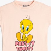 Resim Kız Bebek Tweety Tişört Lisanslı Baskılı Kısa Kollu Pamuklu 