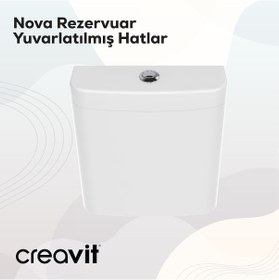 Resim Creavit Lara Duroplast Yavaş Kapanan Klozet Kapaklı Beyaz Set 