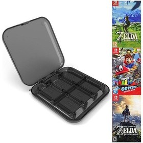 Resim Nintendo Switch İçin 12'si 1 Arada Kutu Hafıza Kartı Tutucu Kutusu Siyah 