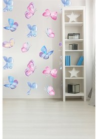 Resim Sevimli Kelebekler Temalı 20 Parça Çocuk Ve Bebek Odası Dekoratif Duvar Sticker Seti 