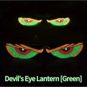 Resim Dream011 Yeşil Usb Şeytan Gözü Işıkları 11 Mod Büyük Gözler Dekoratif Kamyon Led Işıklar 