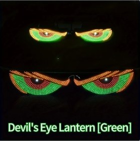 Resim Dream011 Yeşil Usb Şeytan Gözü Işıkları 11 Mod Büyük Gözler Dekoratif Kamyon Led Işıklar 