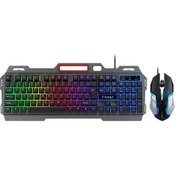 Resim Thunder Wolf TF600 Kablolu Metal Klavye Mouse Set 