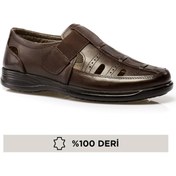 Resim maximoda Erkek Hakiki Deri Sandalet 