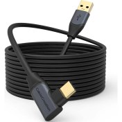 Resim Gbps Type-C Vr Data Şarj Kablosu Oculus Quest 2 Için Link Cable 90° Type-C Uç USB 3.2 Kablo 5 Metre 3A CC1064 Profesyonel Bilgisayar Bağlantı Kablosu 