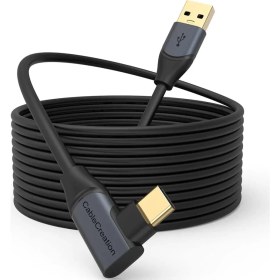 Resim Gbps Type-C Vr Data Şarj Kablosu Oculus Quest 2 Için Link Cable 90° Type-C Uç USB 3.2 Kablo 5 Metre 3A CC1064 Profesyonel Bilgisayar Bağlantı Kablosu 