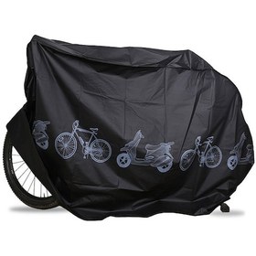 Resim Mufunye Siyah Bisiklet Motosiklet Koruması - Yağmur, Güneş Ve Toz Engeli Poliester Elbise Siyah 