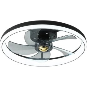 Resim 49 cm Modern Alçak Profilli Tavan Vantilatörü, 48W LED Işık, 3 Renkli ve 6 Hız Ayarlı 