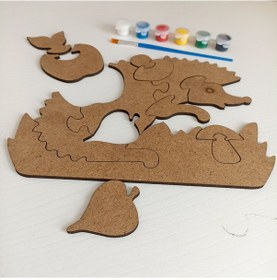 Resim Kar-Çi Ahşap Kirpi Boyanabilir Eğitici Yapboz 