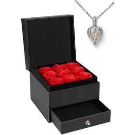 Resim 9 Lu Gül Takı Ve Kolye Kutusu Gül İstiridye İnci Kolyeli Hediye 