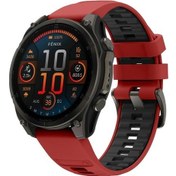 Resim Garmin 26mm İki Renkli Silikon Kayış Kırmızı Siyah İçin 