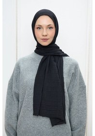 Resim Modakaşmir Aminenesil Müslin Şal Siyah Renk Bej - Krem - Siyah 