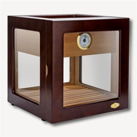 Resim Lubinski Cam Küp Cedar Tepsili Puro Kutusu Humidor 40s 