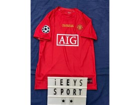 Resim 2008 Sezonu Cristiano Ronaldo Manchester United Kısa Kol Kırmızı Renk Nostalji Forma / Retro Ronaldo Forma 