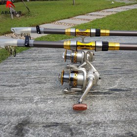 Resim ABAHUB Balıkçılık Çubukları, Fiberglas Malzemeden Hazırlanmış, Kahverengi Renkte, Hem Tatlı Su Hem de Tuzlu Su İçin Uygun - Dört Farklı Uzunlukta Mevcut: 2, 1M, 2, 4M, 2, 7M, ve 3, 0M 