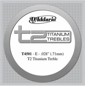 Resim D'addario T4501 Titanium Normal - Mi Tek Tel Klasik Gitar Tek Tel 