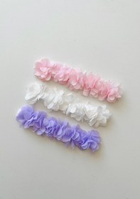Resim COOLMINIES Kız Bebek Çiçekli 3’lü Lastikli Bandana Seti,Saç Bandı Seti 
