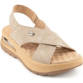 Resim Muya Nwanwa Anatomik Air Max Tabanlı Topuk Dikeni Kadın Sandalet Krem 